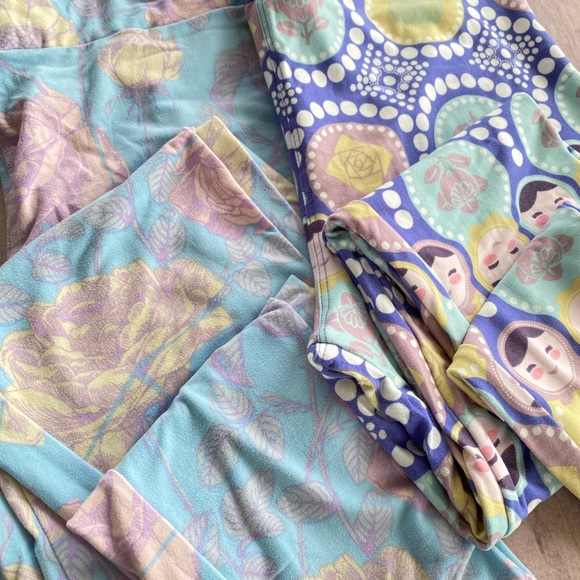 Pastel TC Leggings Lot Pastel Rose Nesting Doll print - Picture 2 of 3